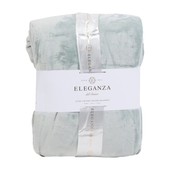 ELEGANZA Sage Velvet Plush Blanket - Picture 1 of 2